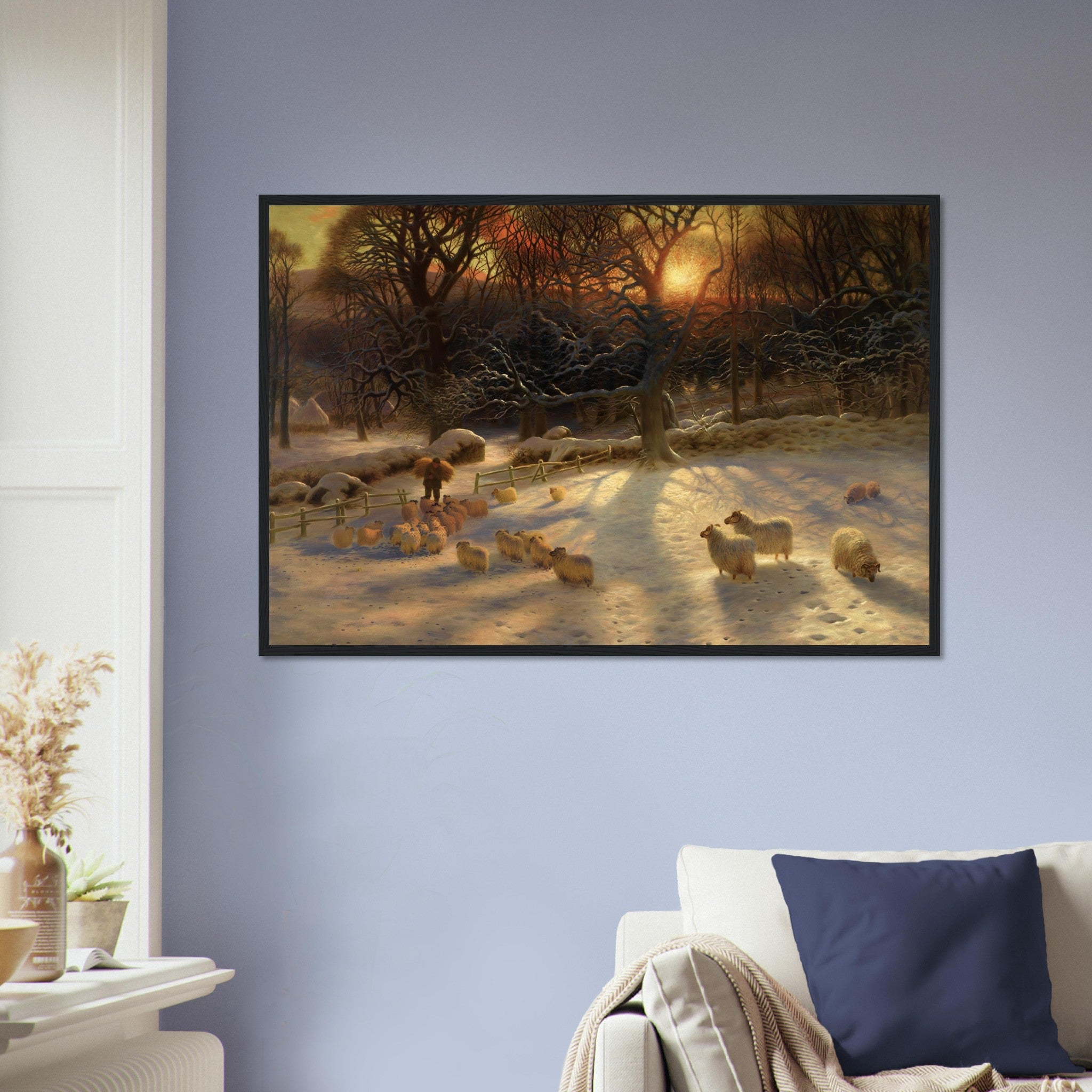 Vintage Winter Framed, Shortening Winters Day Is Near A Close Framed Print, Joseph Farquharson 1903 - WallArtPrints4U
