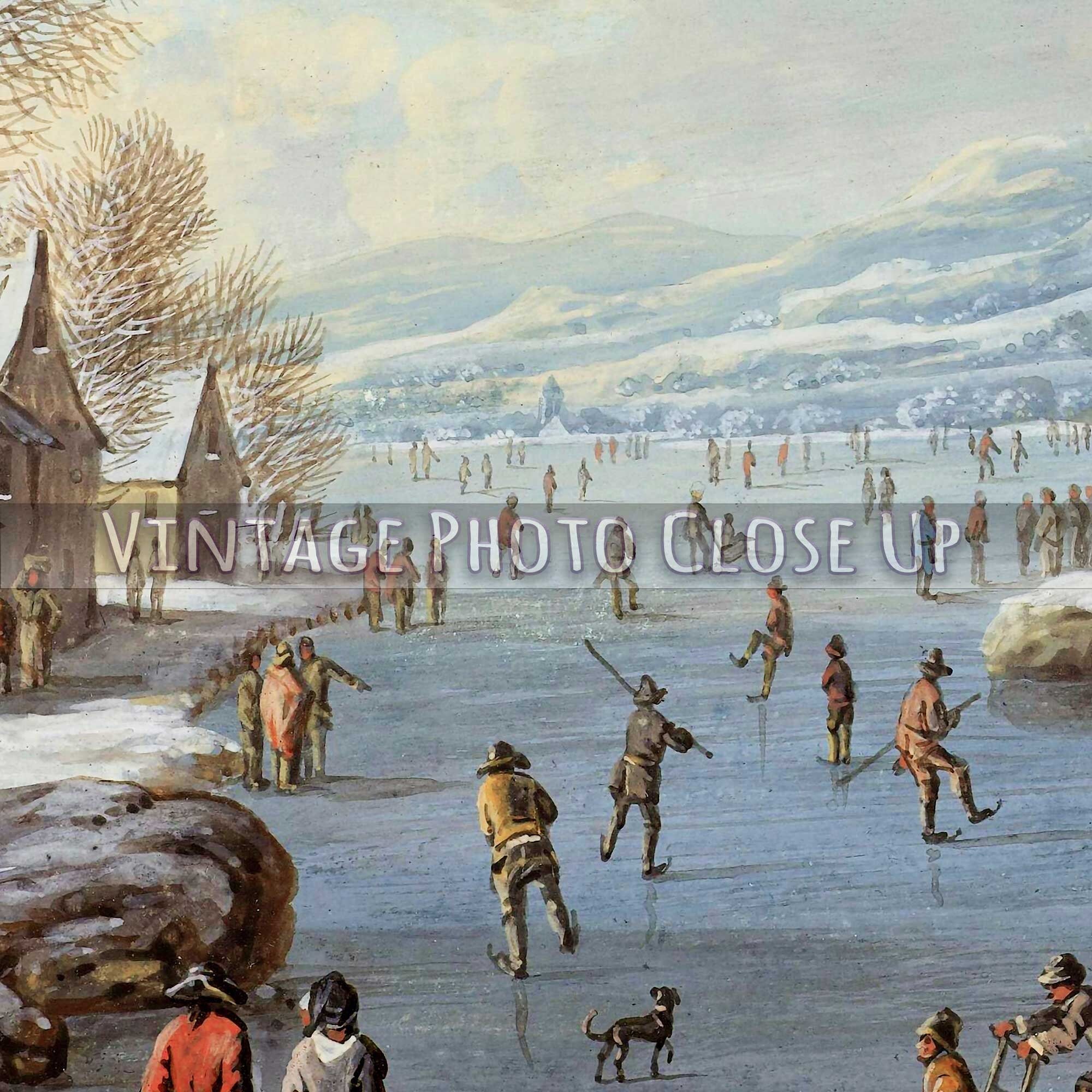 Vintage Winter Poster, Christmas Scene Print, Barabara Regina Dietzsch - WallArtPrints4U