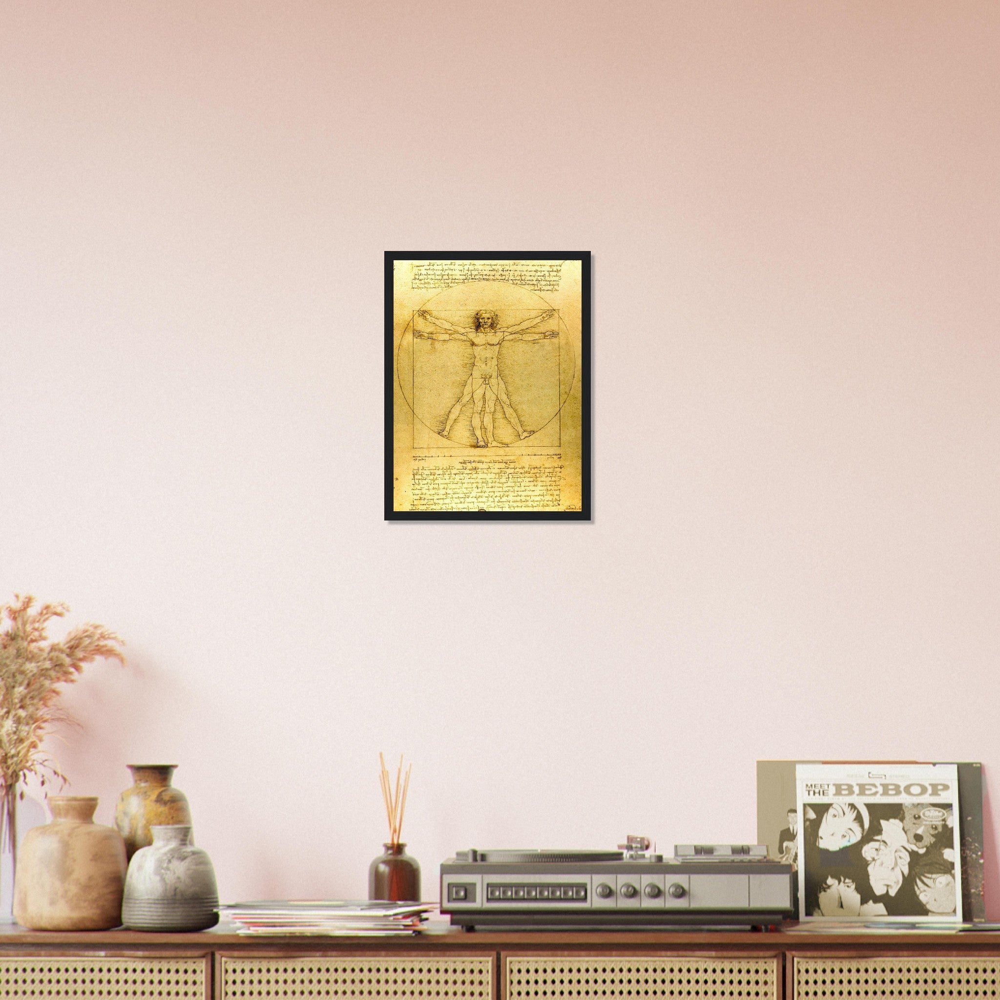 Vitruvian Man Framed Print, Leonardo Da Vinci 1490, Vintage Vitruvian Man Framed Print - WallArtPrints4U