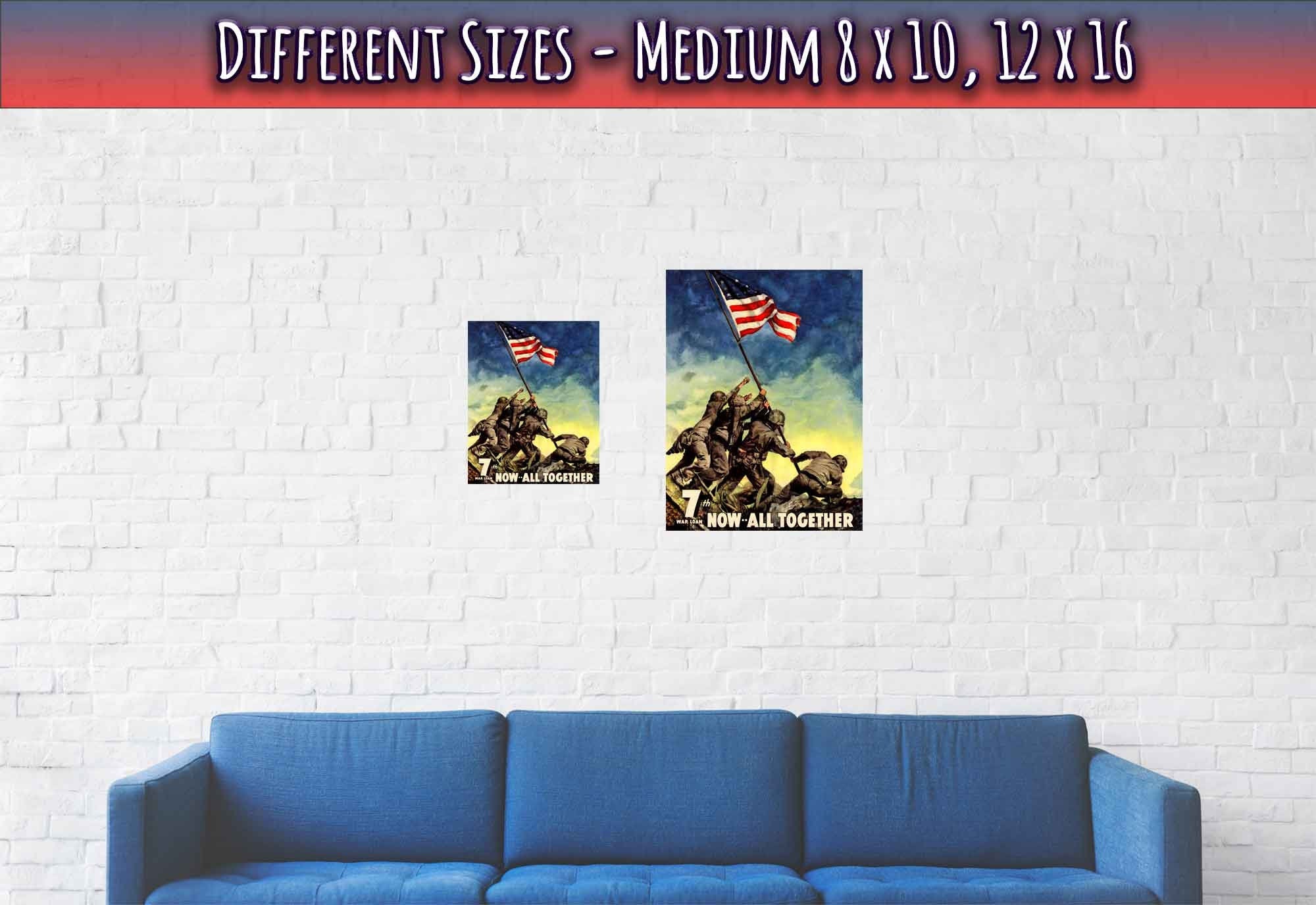 War World 2 Poster, 7th War Loan All Together Now Poster Print, Launched To Boost Bond Sales - WallArtPrints4U