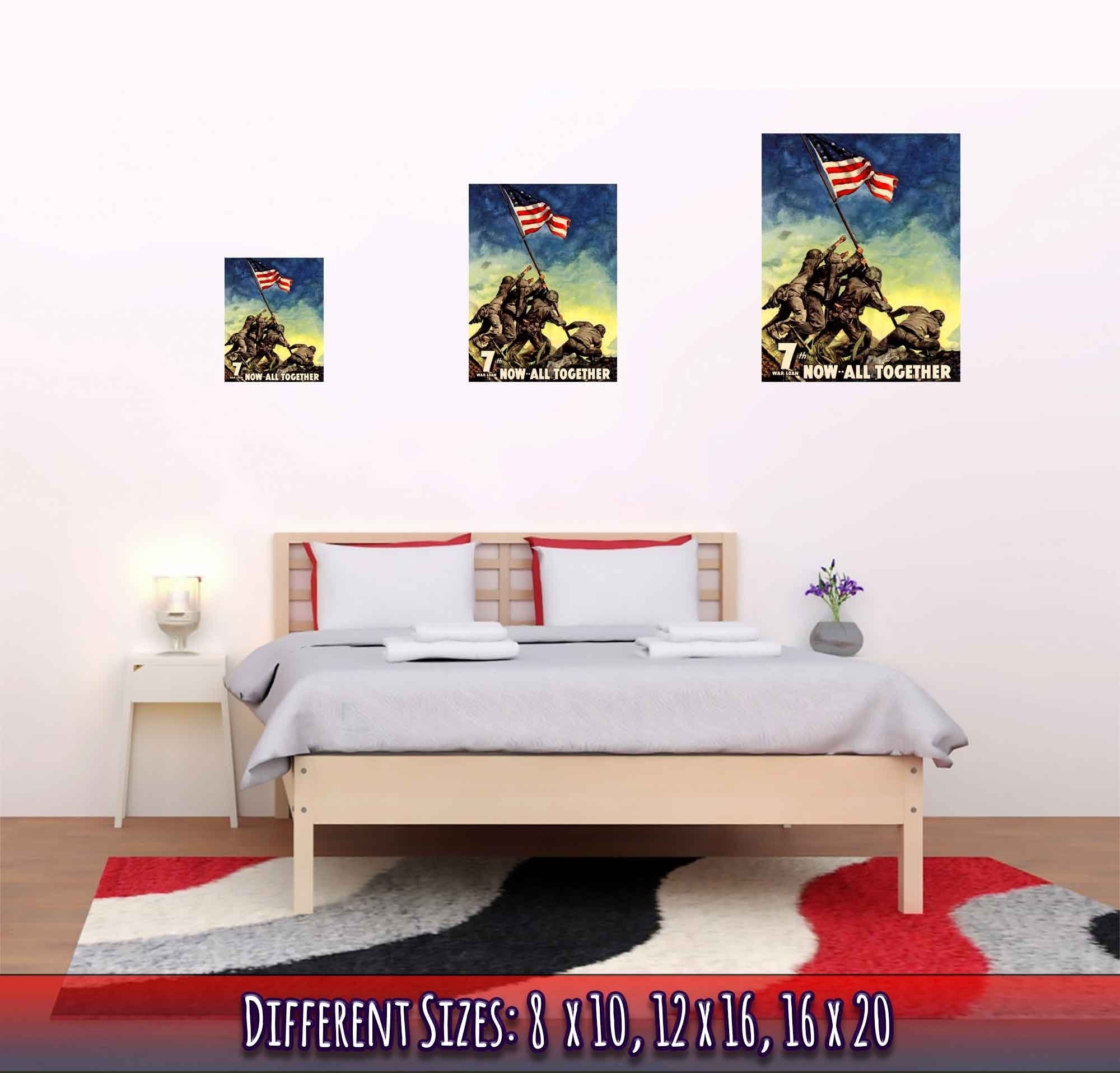 War World 2 Poster, 7th War Loan All Together Now Poster Print, Launched To Boost Bond Sales - WallArtPrints4U