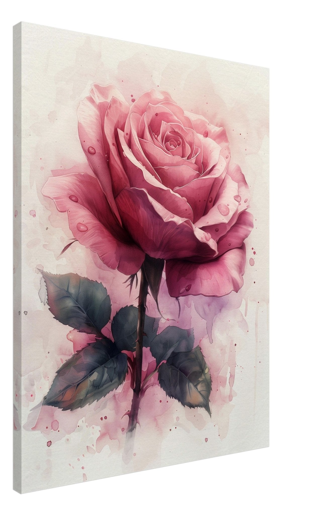 Watercolour Rose Canvas Print. - WallArtPrints4U