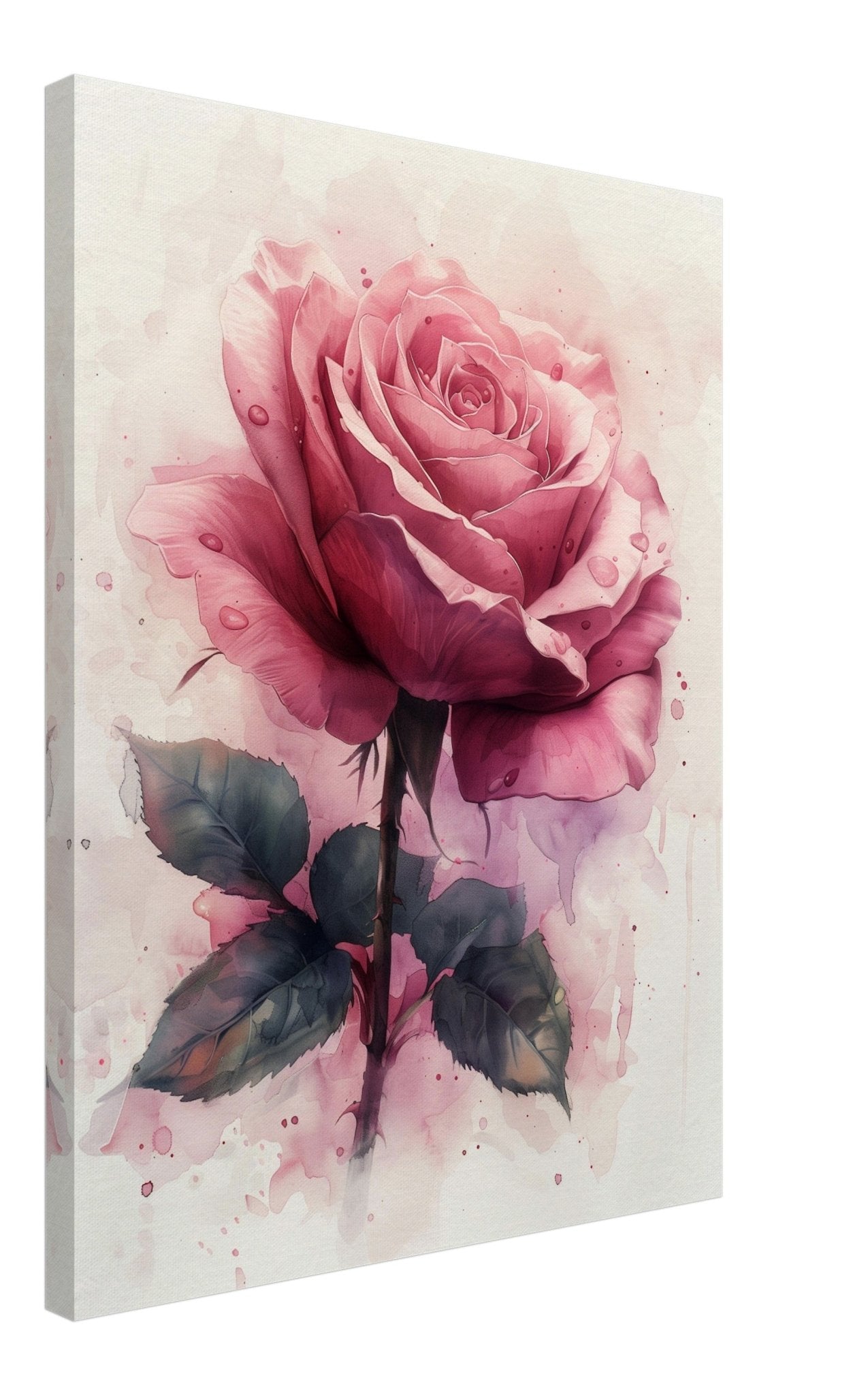 Watercolour Rose Canvas Print. - WallArtPrints4U