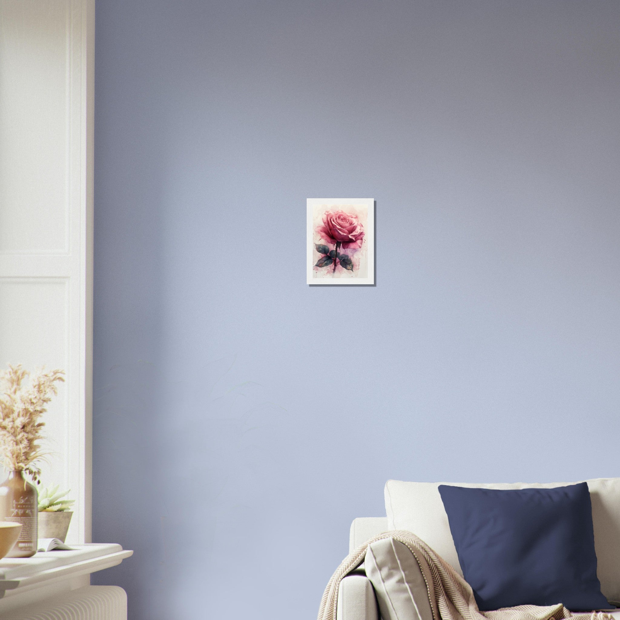 Watercolour Rose Framed Poster Print, Available In Different Coloured Frames - WallArtPrints4U