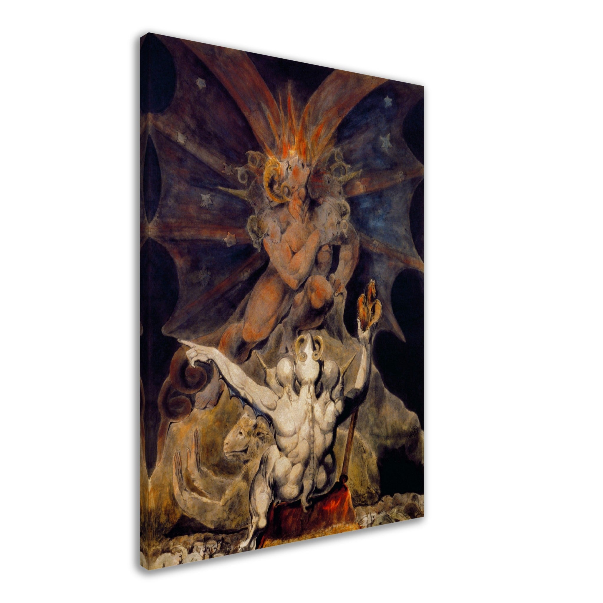 William Blake Canvas, The Number Of The Beast Is 666, End Of Times Canvas - WallArtPrints4U