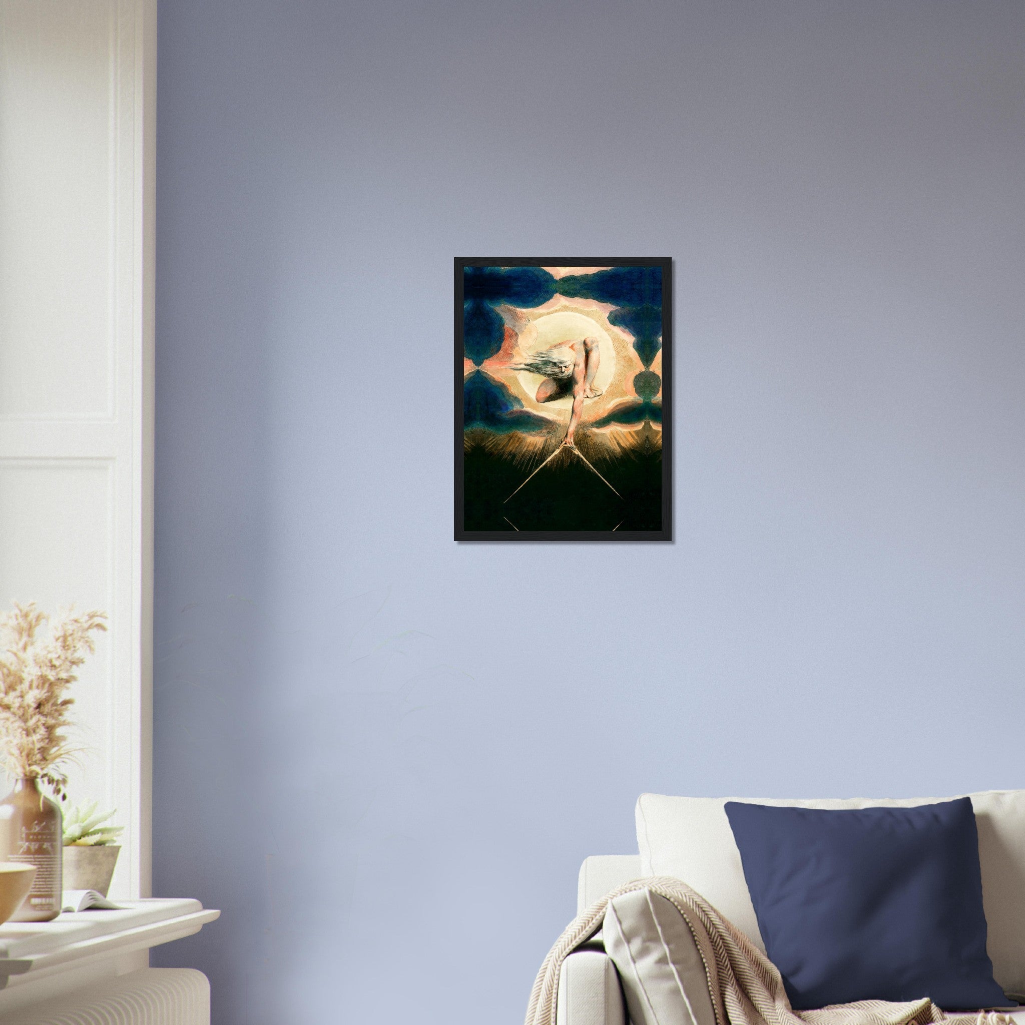 William Blake Framed Print, Ancient Of Days - William Blake Print - Urizen With Compass Imposes Rational Order - WallArtPrints4U