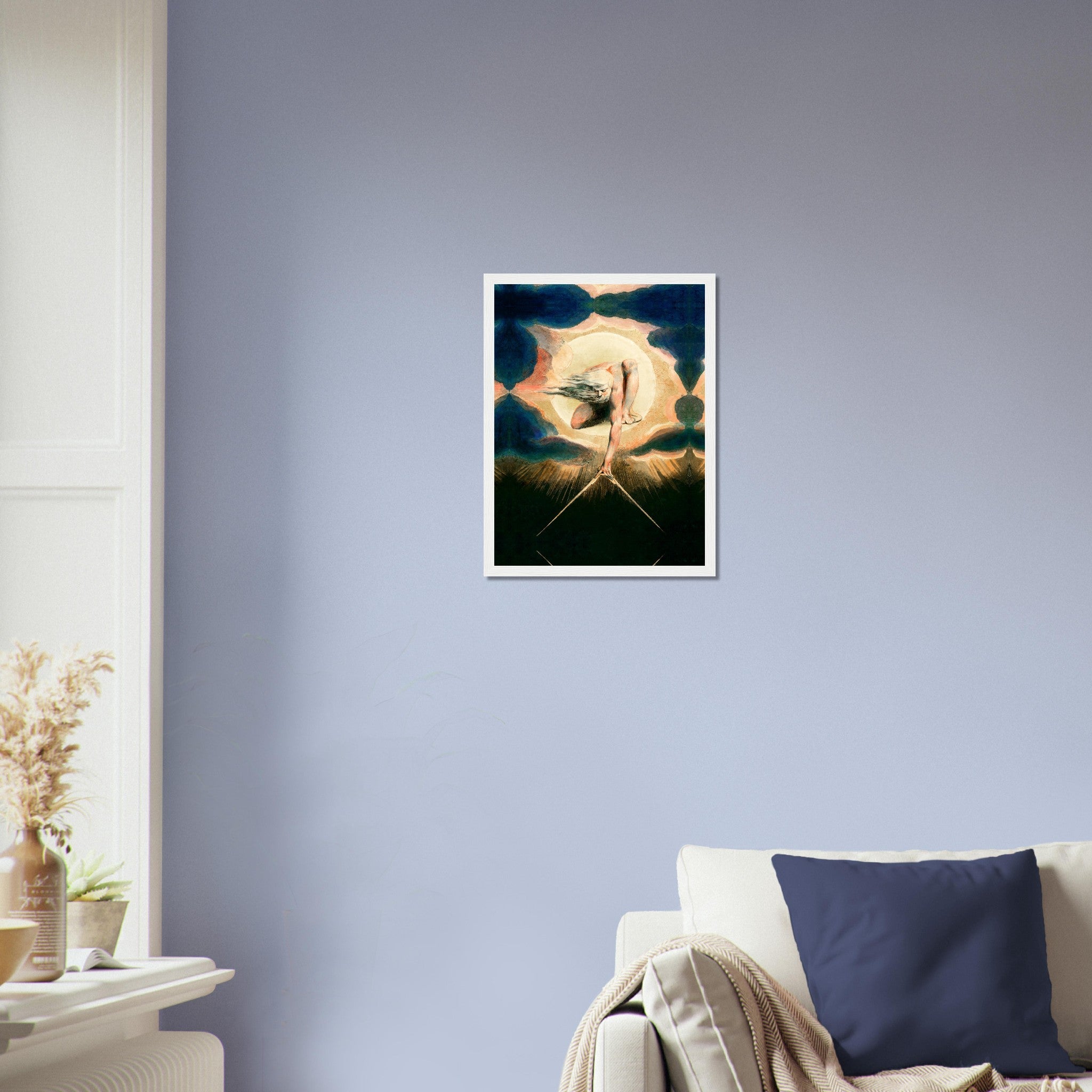 William Blake Framed Print, Ancient Of Days - William Blake Print - Urizen With Compass Imposes Rational Order - WallArtPrints4U