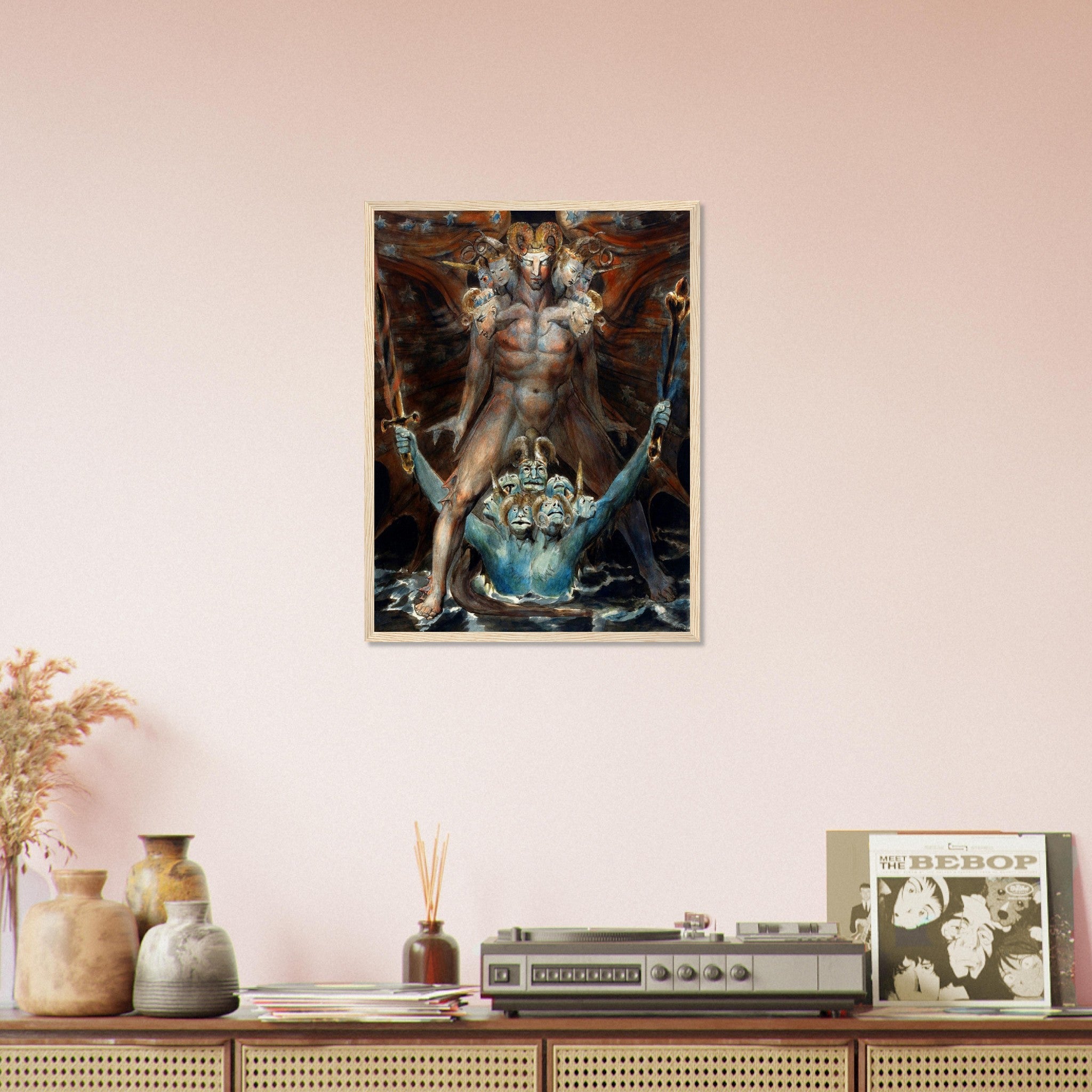 William Blake Framed, The Great Red Dragon And The Beast From The Sea Framed Print - WallArtPrints4U