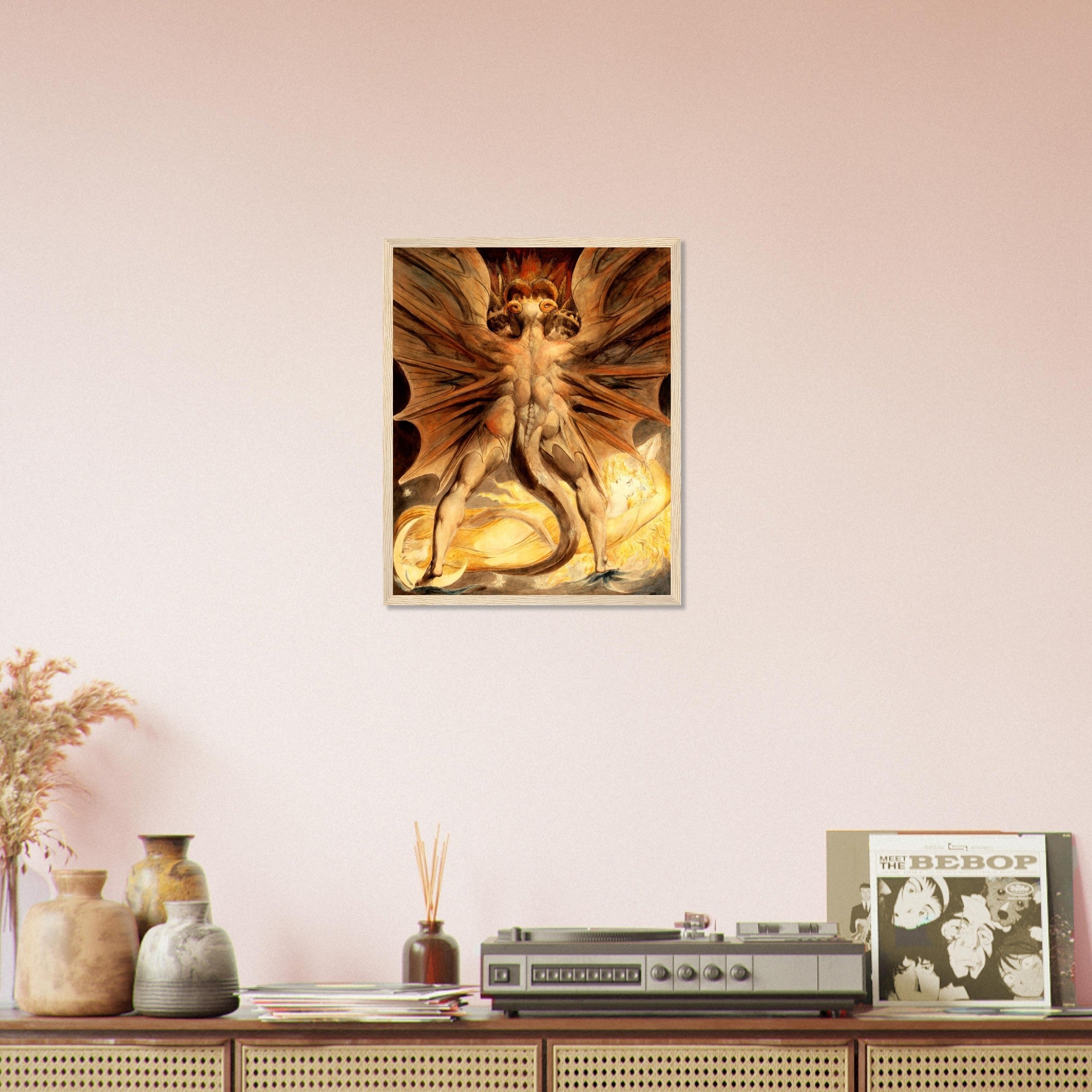 William Blake Framed, The Great Red Dragon And The Woman Clothed In The Sun 1st Painting - WallArtPrints4U