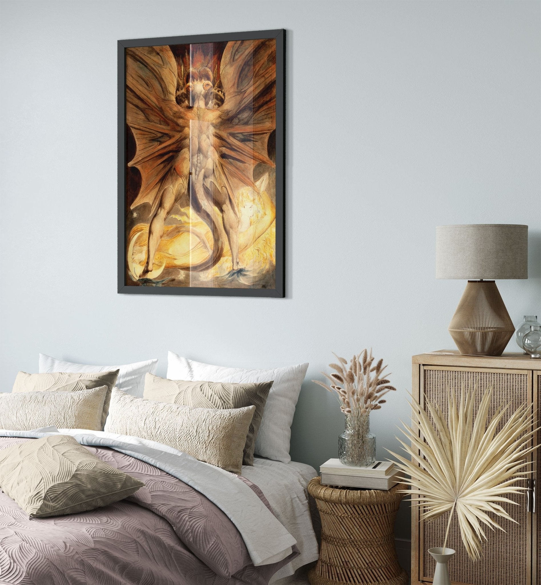 William Blake Framed, The Great Red Dragon And The Woman Clothed In The Sun 1st Painting - WallArtPrints4U