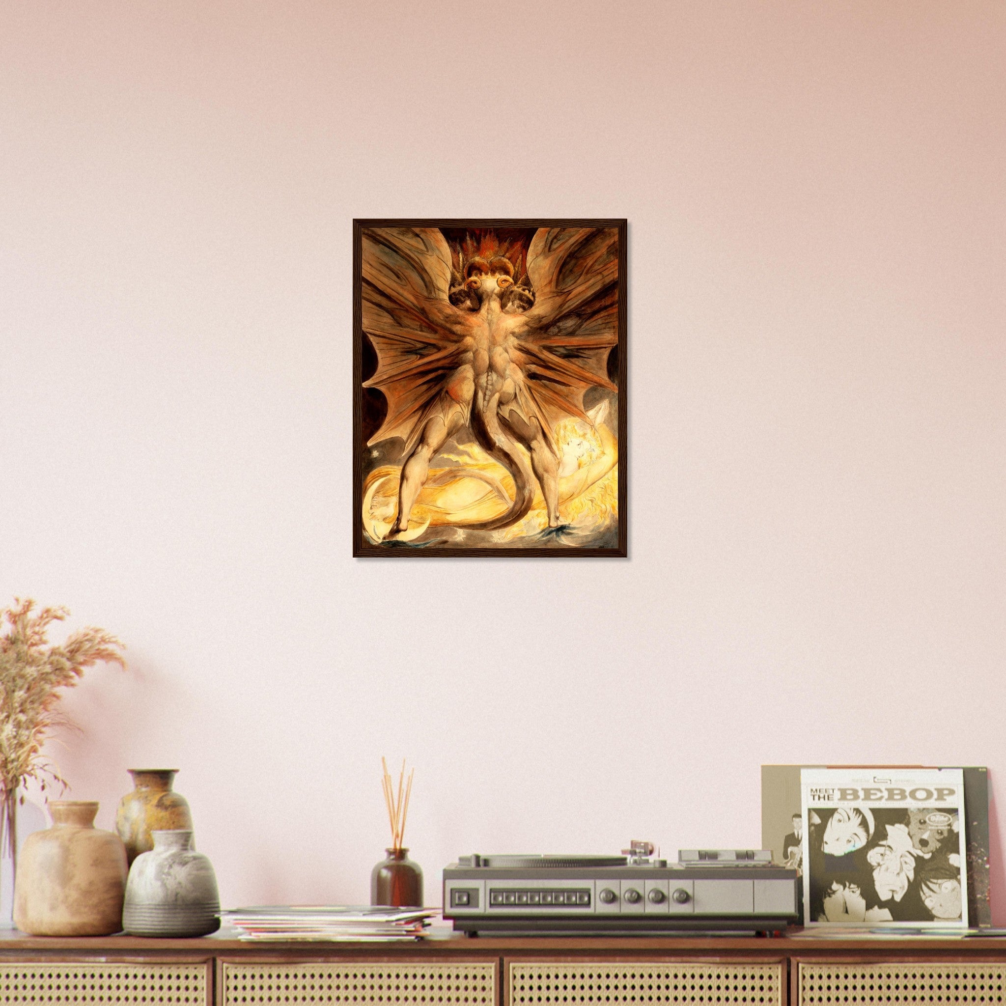 William Blake Framed, The Great Red Dragon And The Woman Clothed In The Sun 1st Painting - WallArtPrints4U