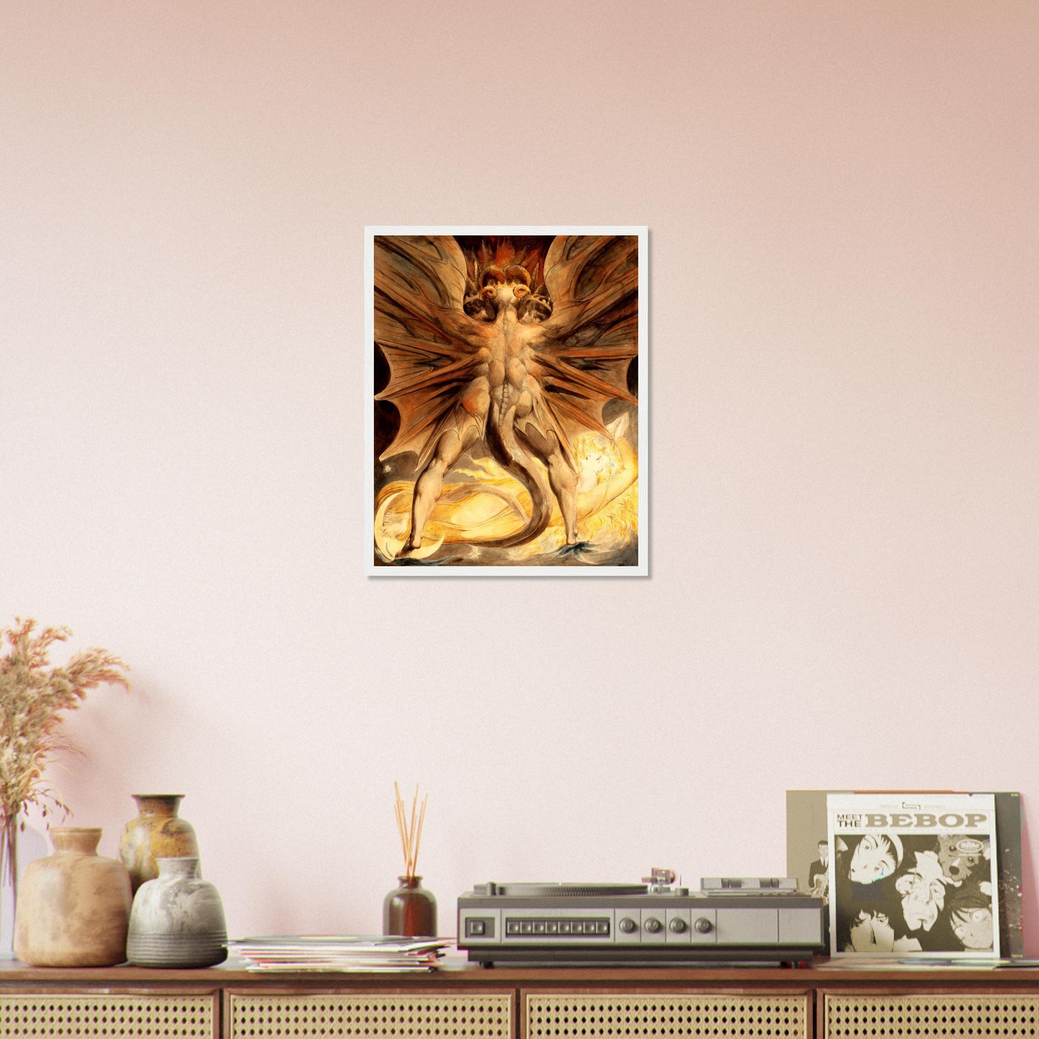 William Blake Framed, The Great Red Dragon And The Woman Clothed In The Sun 1st Painting - WallArtPrints4U