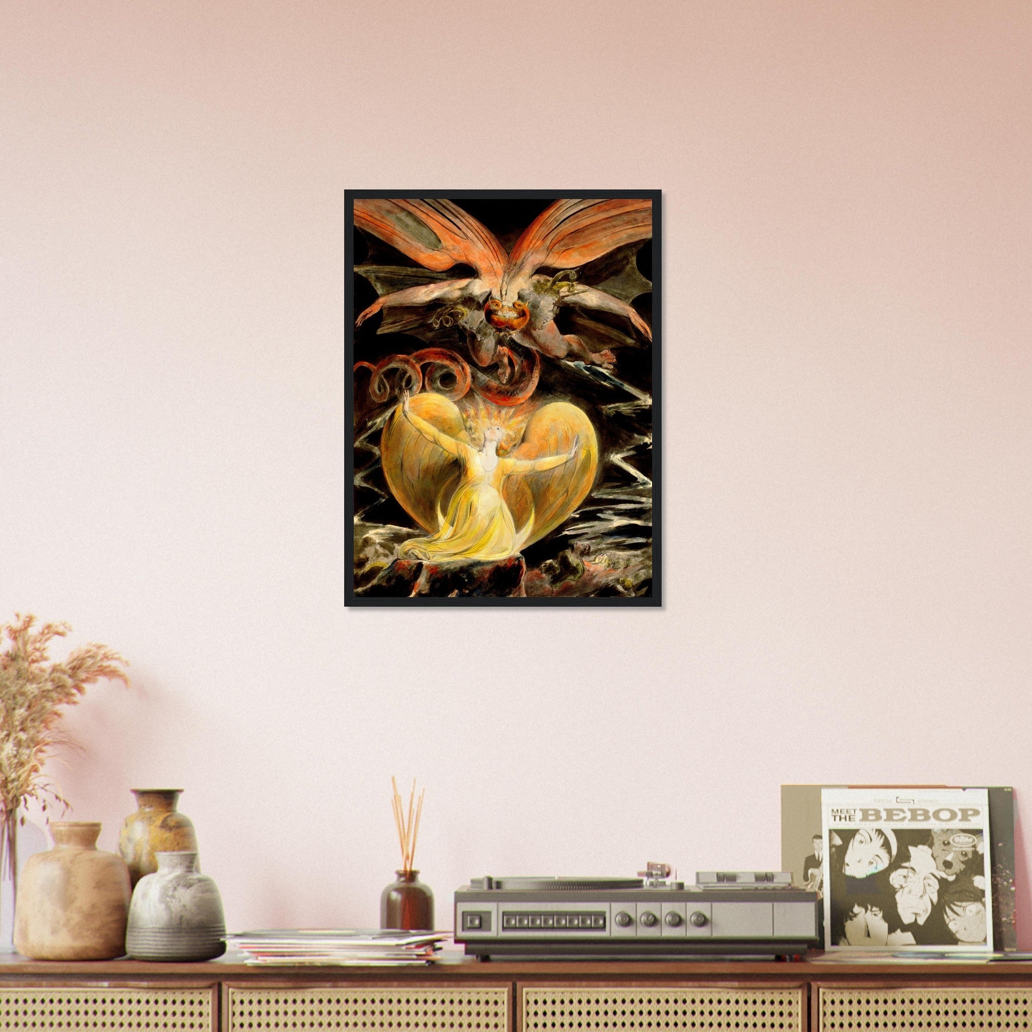 William Blake Framed, The Great Red Dragon And The Woman Clothed In The Sun 2nd Painting - WallArtPrints4U