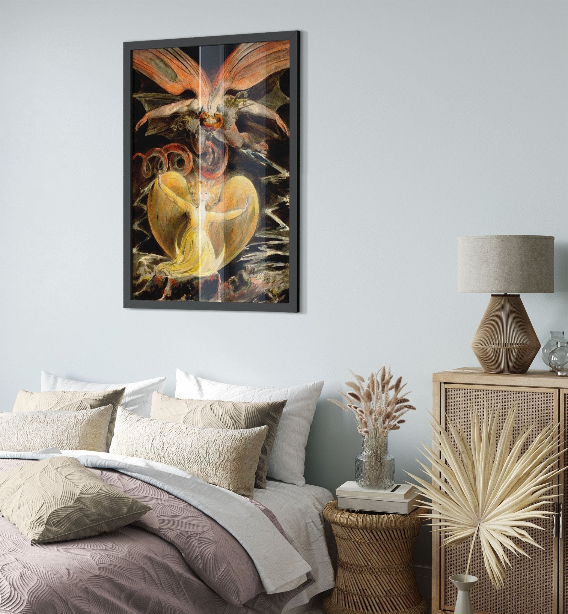William Blake Framed, The Great Red Dragon And The Woman Clothed In The Sun 2nd Painting - WallArtPrints4U