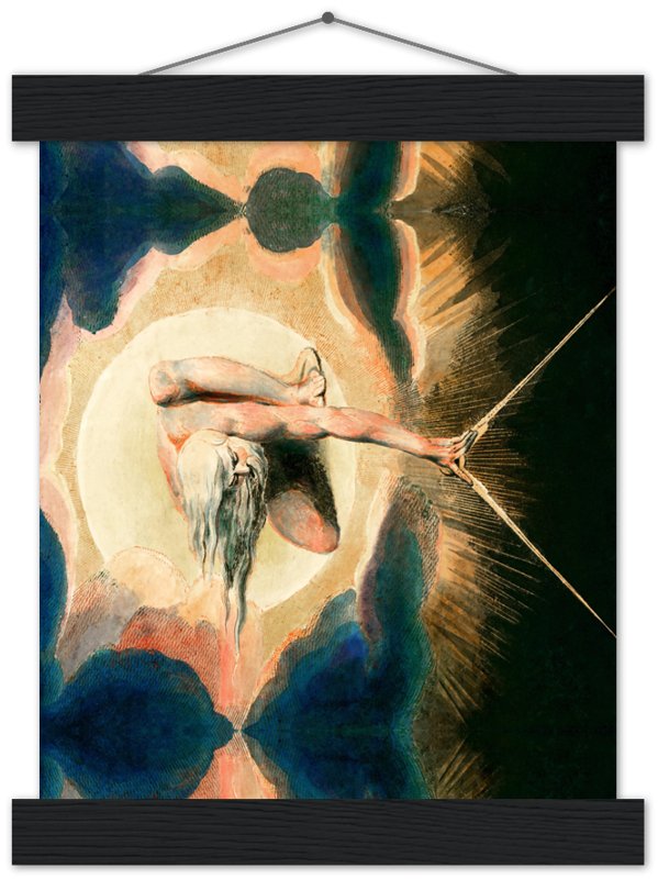 William Blake Poster, Ancient Of Days - William Blake Print - Urizen With Compass Imposes Rational Order - WallArtPrints4U