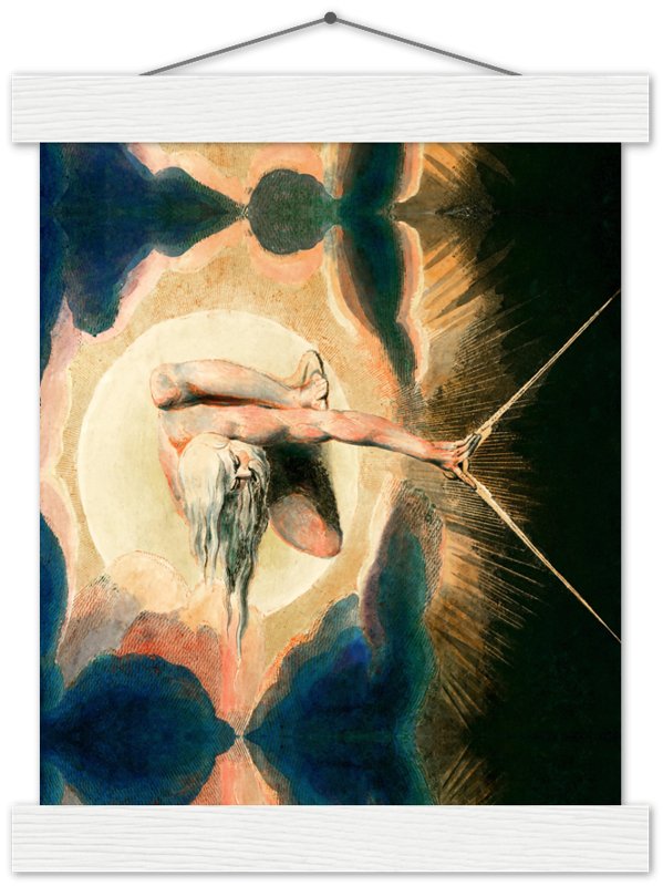 William Blake Poster, Ancient Of Days - William Blake Print - Urizen With Compass Imposes Rational Order - WallArtPrints4U