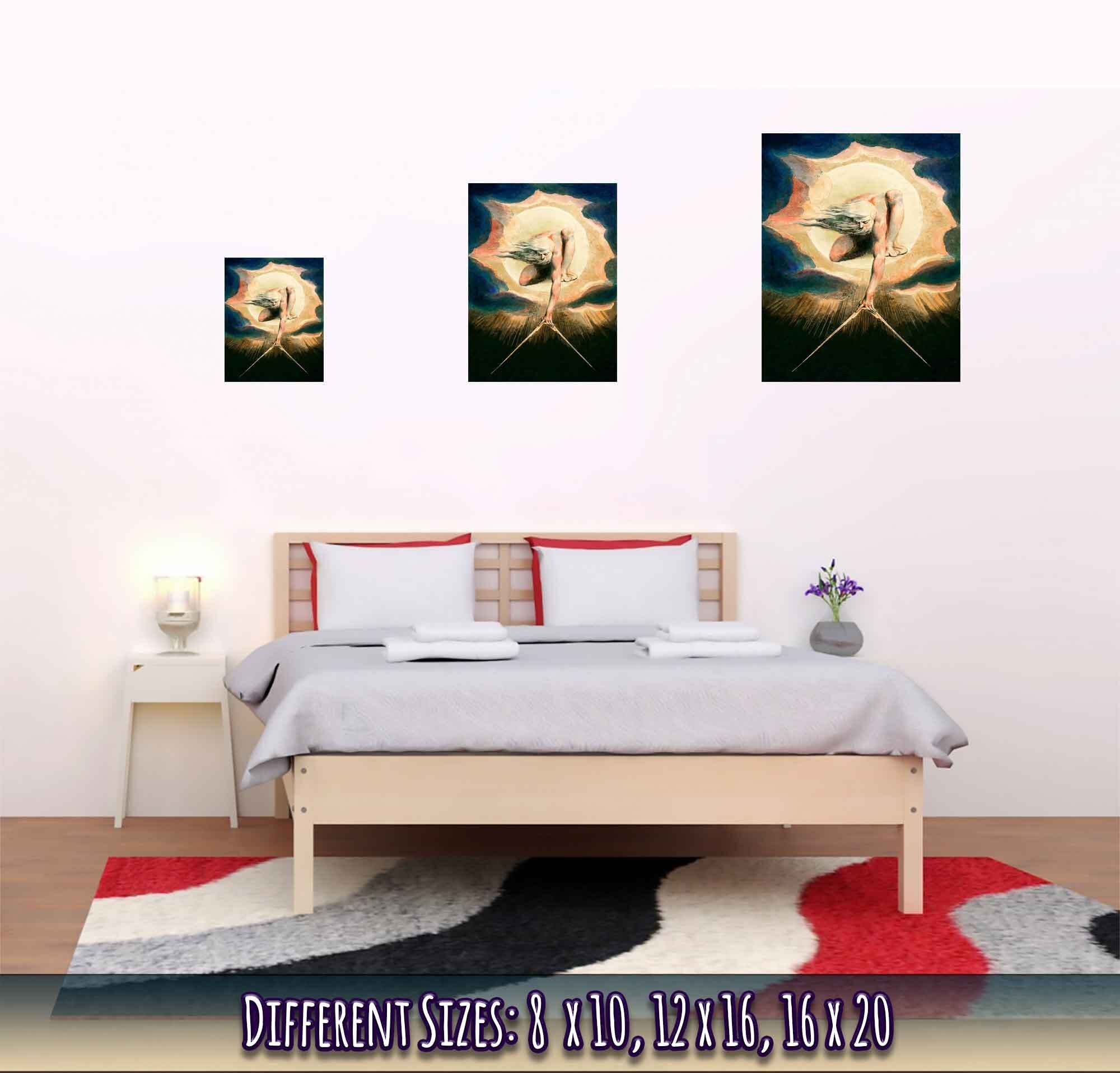 William Blake Poster, Ancient Of Days - William Blake Print - Urizen With Compass Imposes Rational Order - WallArtPrints4U