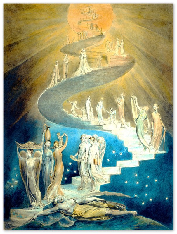 William Blake Poster, Jacobs Ladder Print - WallArtPrints4U