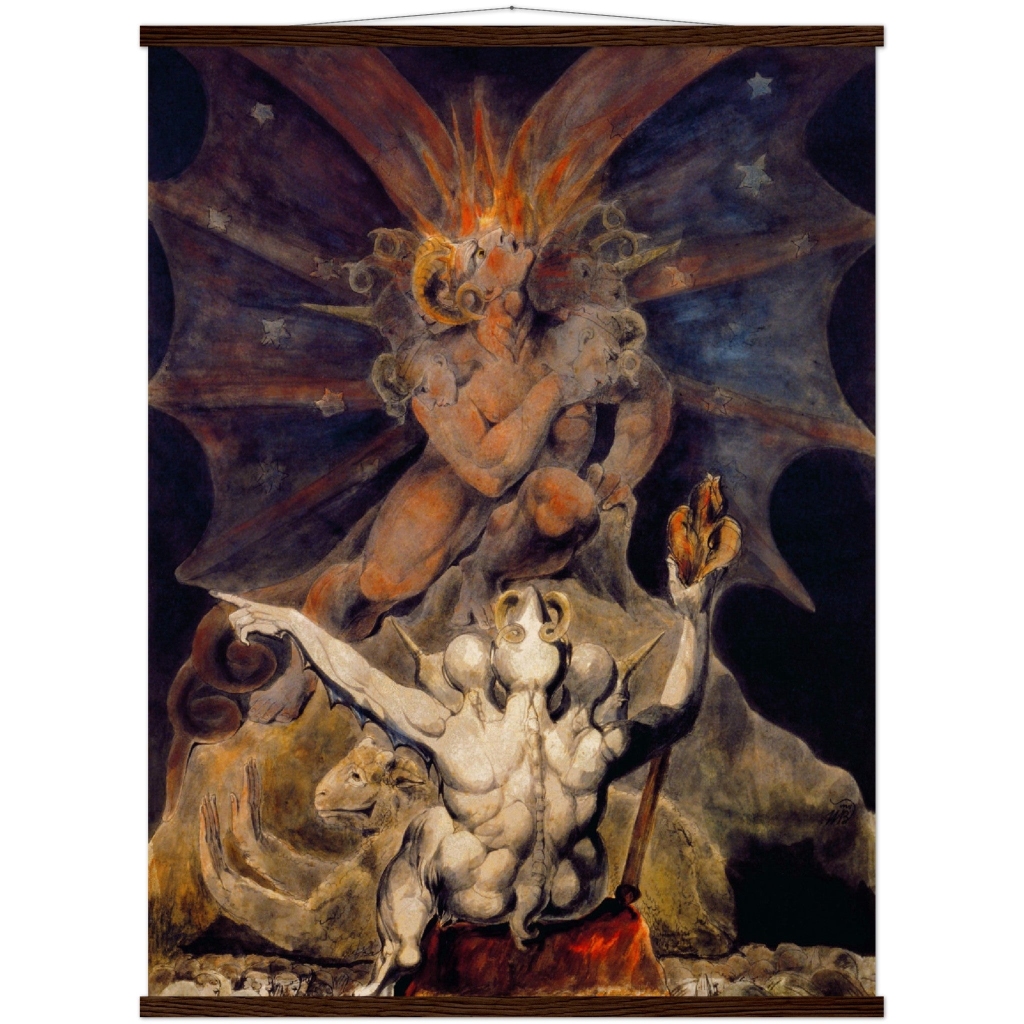 William Blake Poster, The Number Of The Beast Is 666, End Of Times Poster - WallArtPrints4U