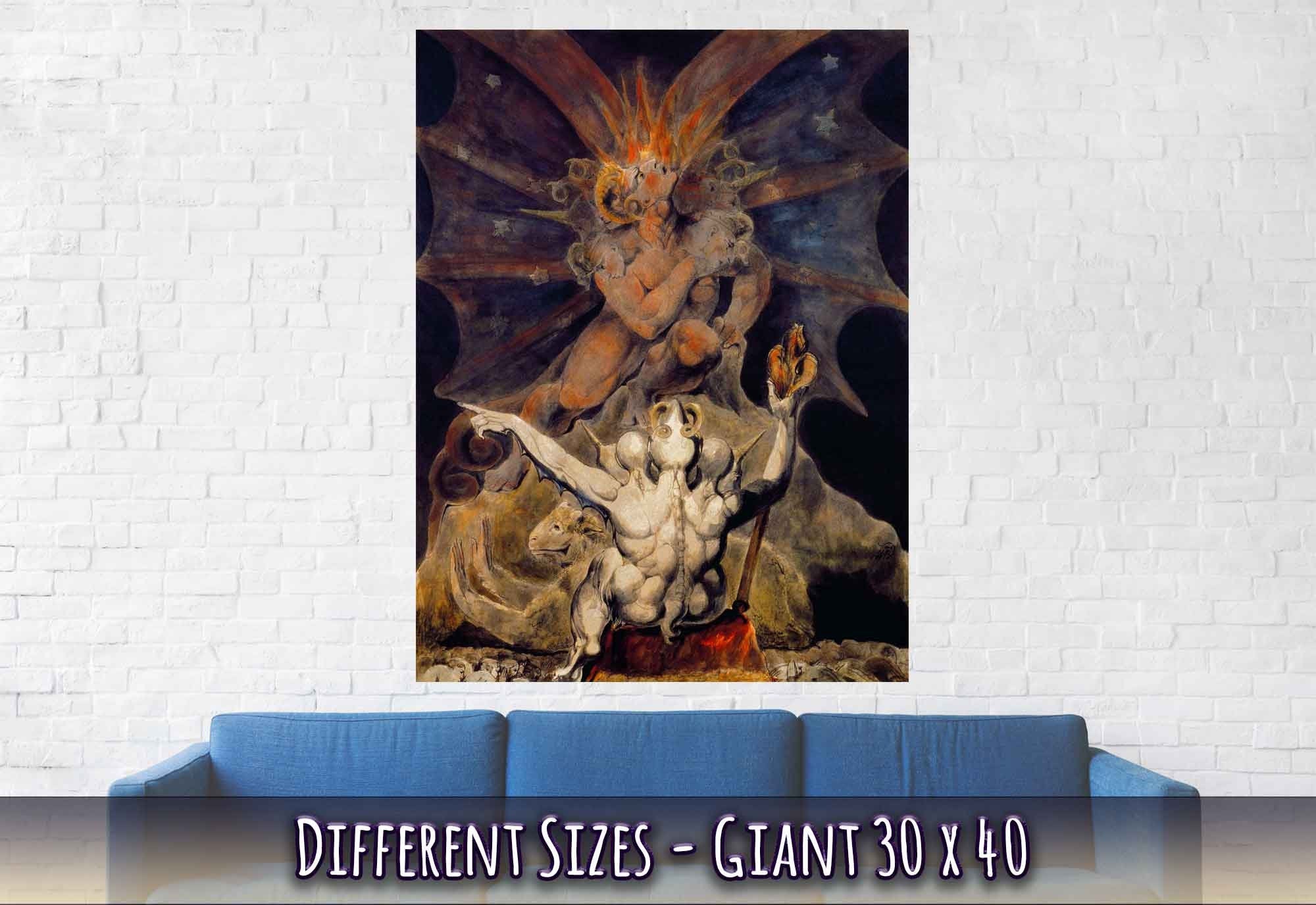 William Blake Poster, The Number Of The Beast Is 666, End Of Times Poster - WallArtPrints4U
