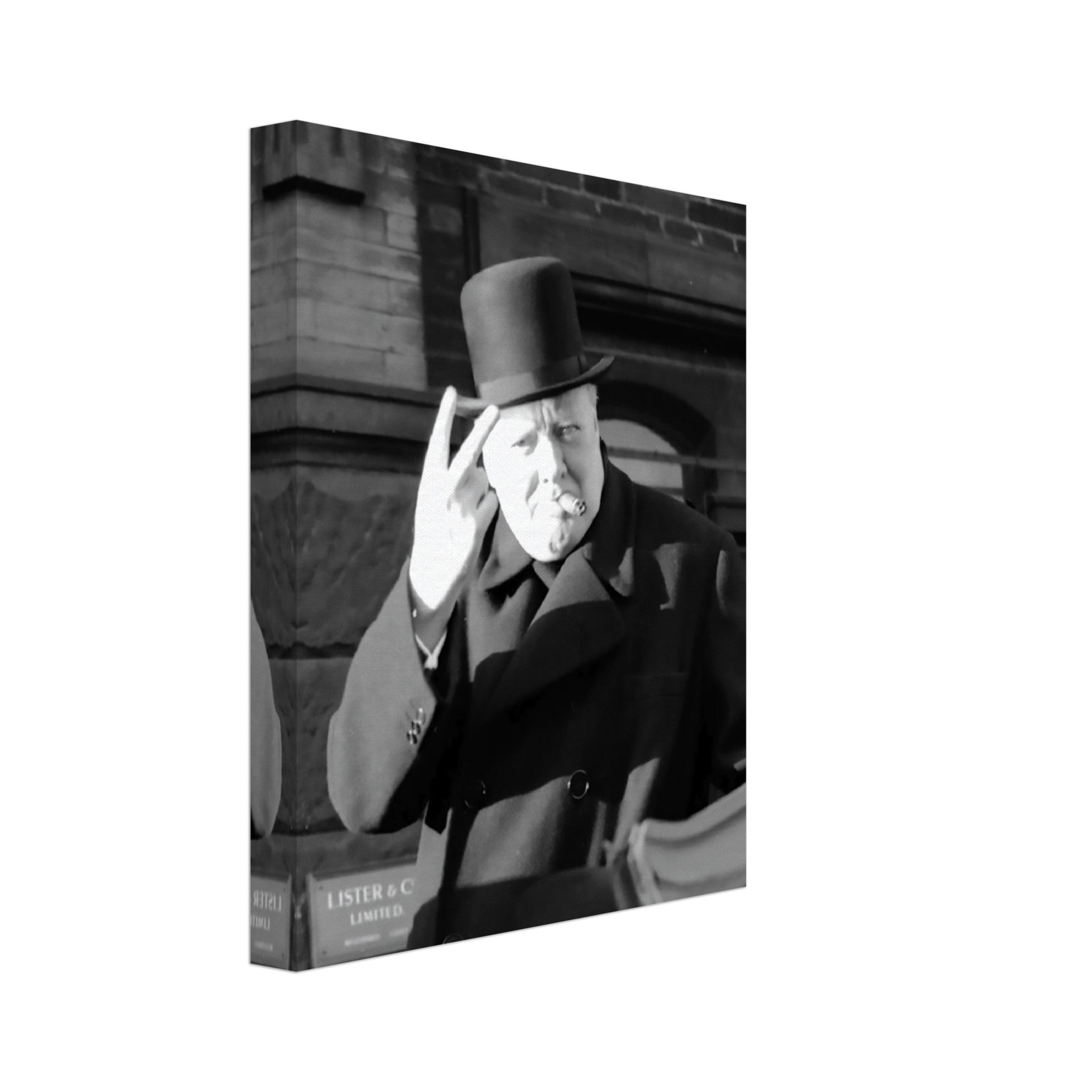 Winston Churchill Canvas Print, V Day V Sign, Vintage Photo - Winston Churchill Canvas - WallArtPrints4U