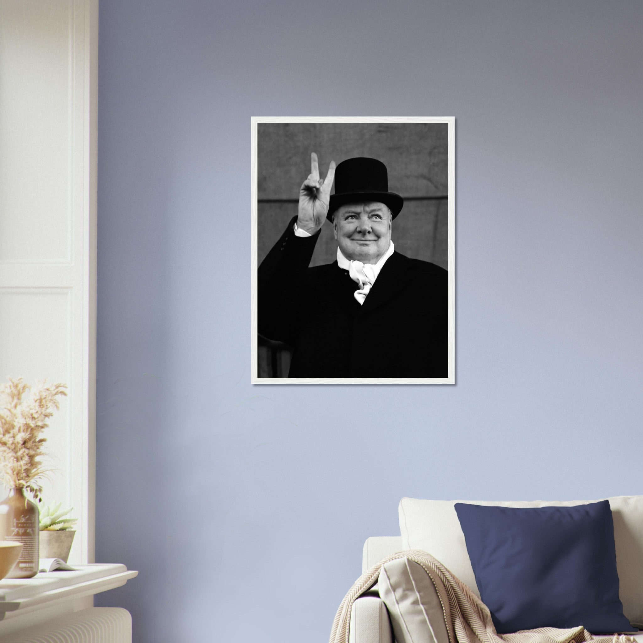 Winston Churchill Peace Sign V For Victory Framed, Ve Day V Sign, Vintage Photo - Winston Churchill Framed Print - WallArtPrints4U