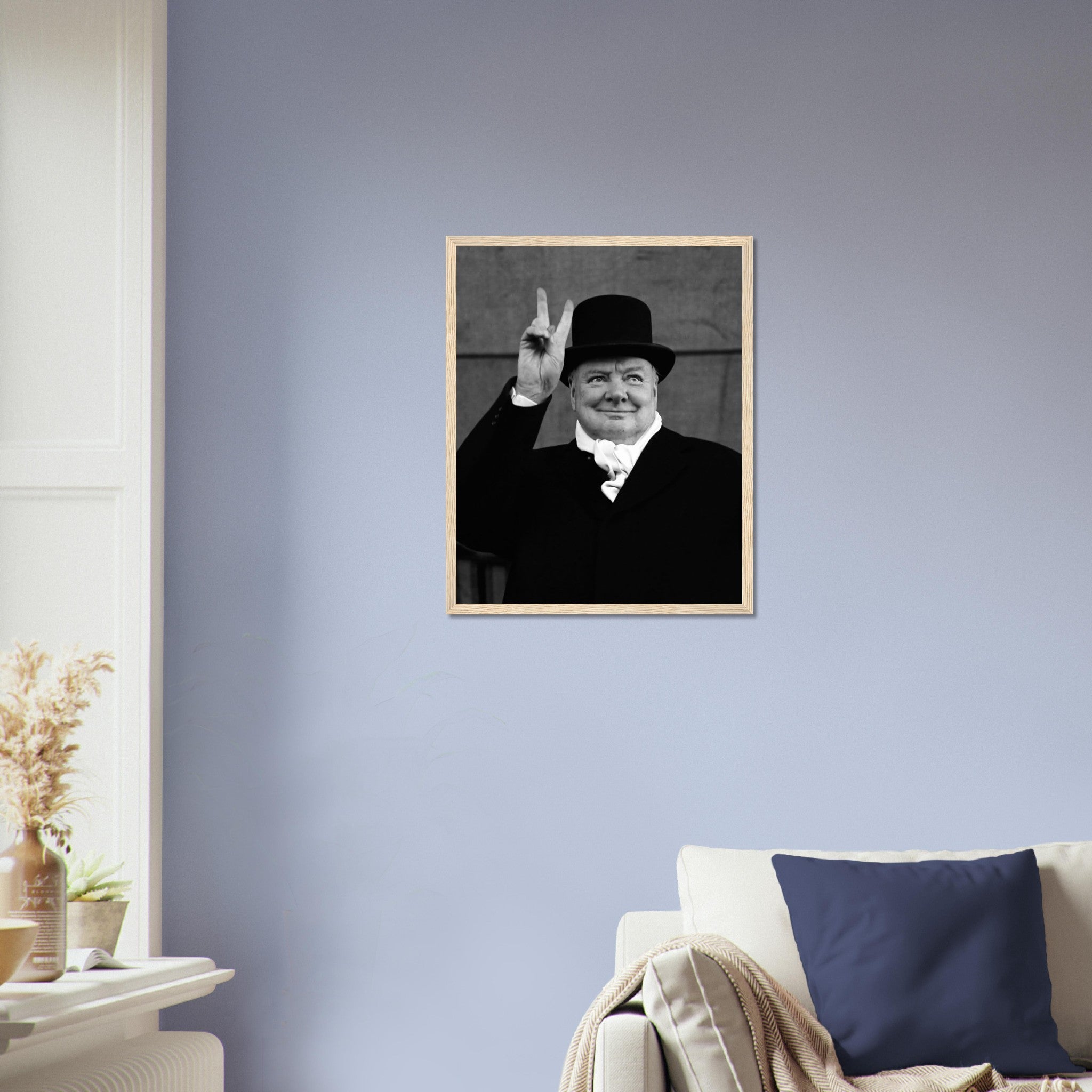 Winston Churchill Peace Sign V For Victory Framed, Ve Day V Sign, Vintage Photo - Winston Churchill Framed Print - WallArtPrints4U