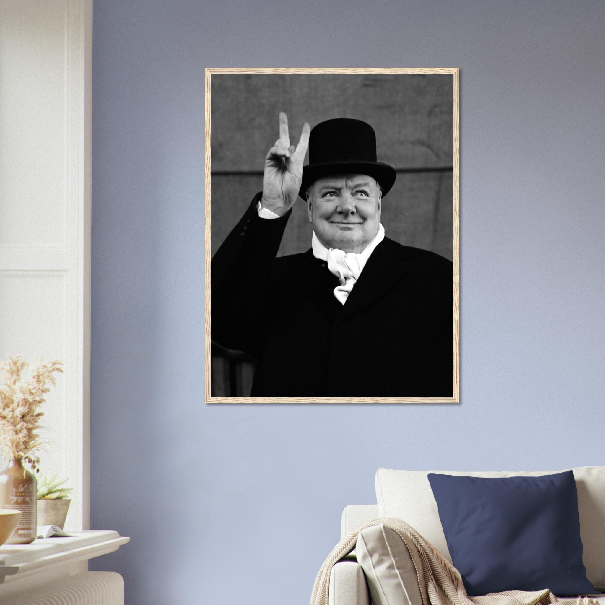 Winston Churchill Peace Sign V For Victory Framed, Ve Day V Sign, Vintage Photo - Winston Churchill Framed Print - WallArtPrints4U