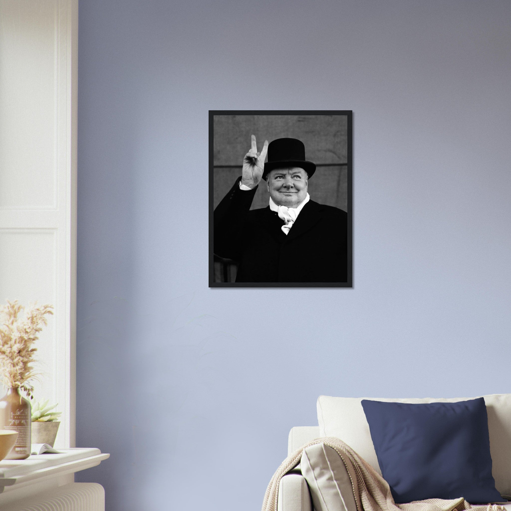 Winston Churchill Peace Sign V For Victory Framed, Ve Day V Sign, Vintage Photo - Winston Churchill Framed Print - WallArtPrints4U