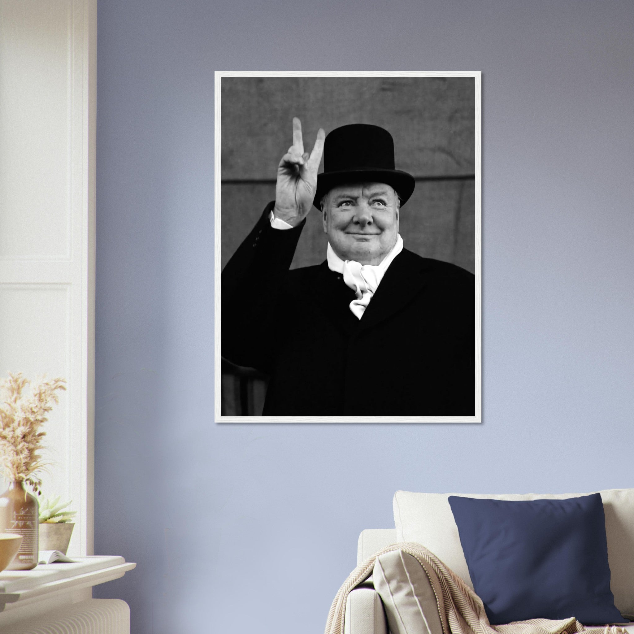 Winston Churchill Peace Sign V For Victory Framed, Ve Day V Sign, Vintage Photo - Winston Churchill Framed Print - WallArtPrints4U