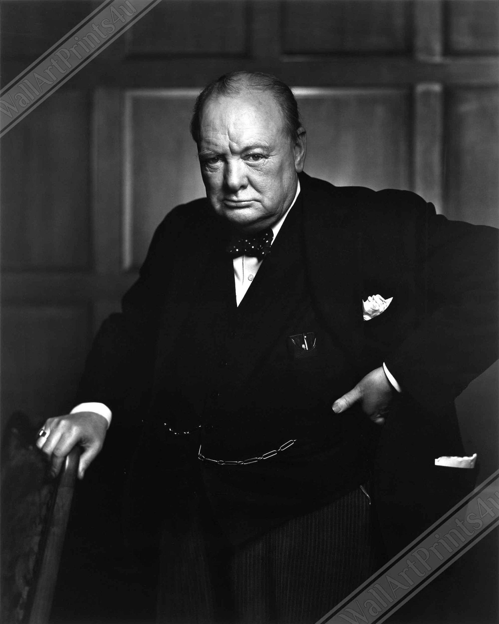 Winston Churchill Portrait Photo Canvas, Famous Photo Canvas Print From 1941, Vintage Wall Art - WallArtPrints4U
