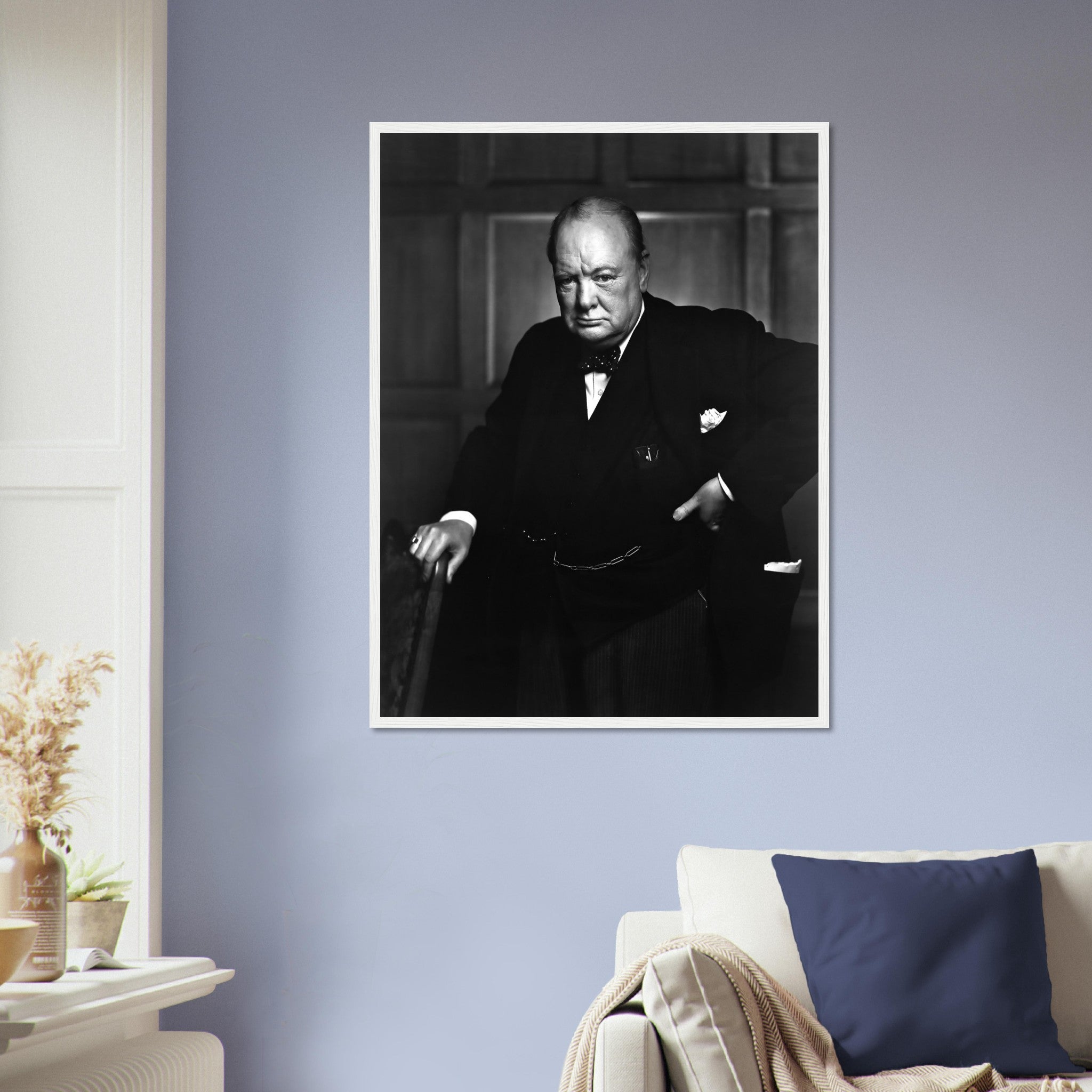 Winston Churchill Portrait Photo Framed, Famous Photo Framed Print From 1941, Vintage Wall Art - WallArtPrints4U