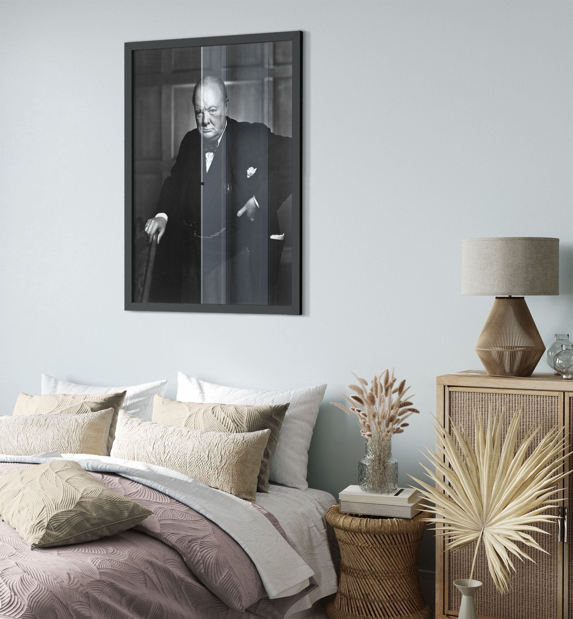 Winston Churchill Portrait Photo Framed, Famous Photo Framed Print From 1941, Vintage Wall Art - WallArtPrints4U
