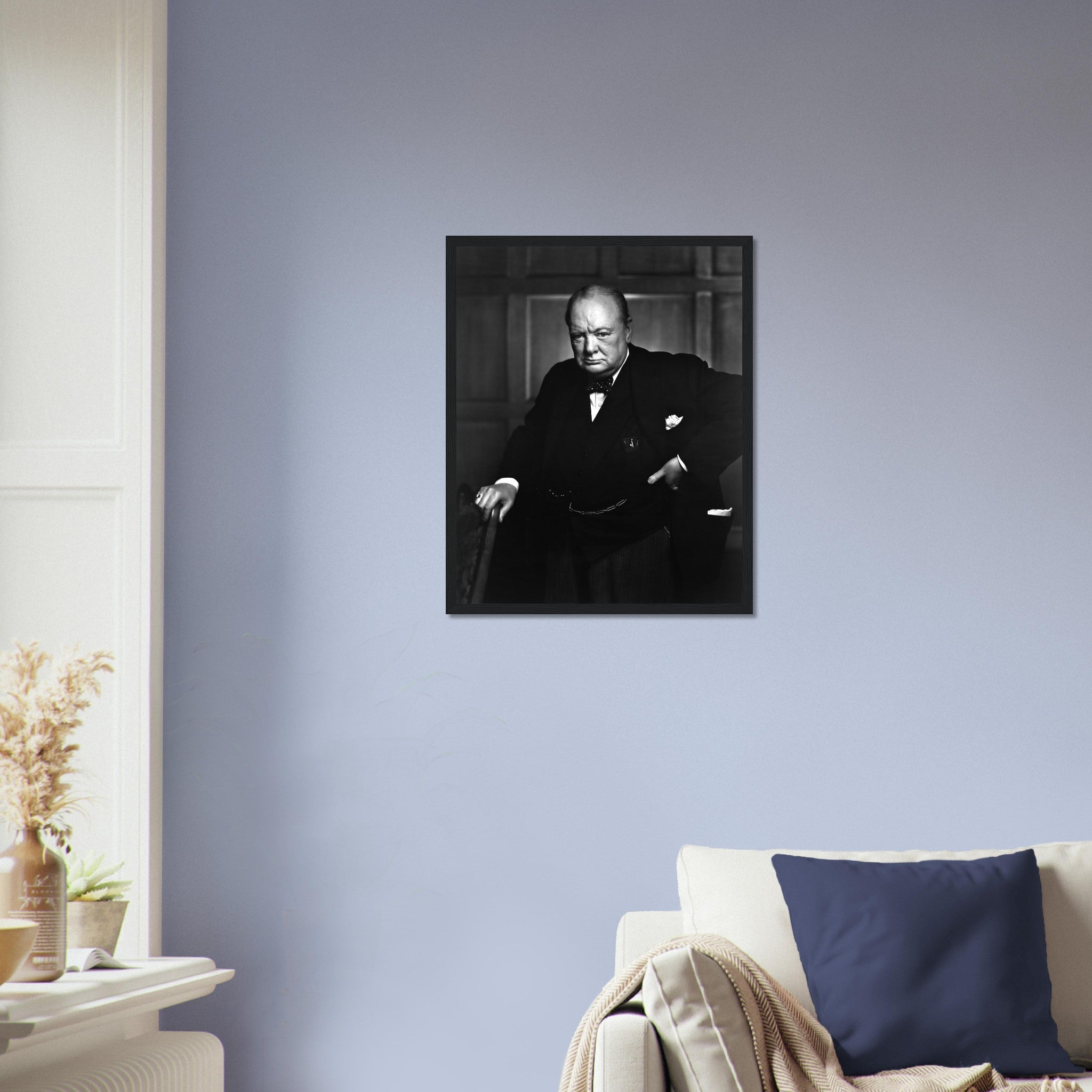 Winston Churchill Portrait Photo Framed, Famous Photo Framed Print From 1941, Vintage Wall Art - WallArtPrints4U