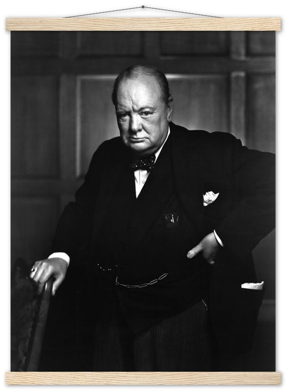 Winston Churchill Portrait Photo Poster, Famous Photo Print From 1941, Vintage Wall Art - WallArtPrints4U