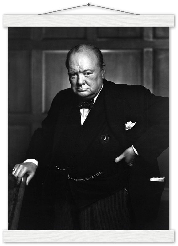 Winston Churchill Portrait Photo Poster, Famous Photo Print From 1941, Vintage Wall Art - WallArtPrints4U