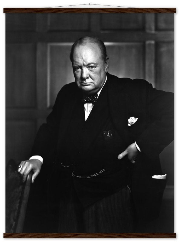 Winston Churchill Portrait Photo Poster, Famous Photo Print From 1941, Vintage Wall Art - WallArtPrints4U