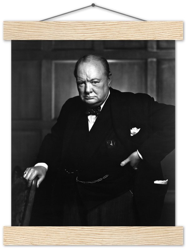 Winston Churchill Portrait Photo Poster, Famous Photo Print From 1941, Vintage Wall Art - WallArtPrints4U