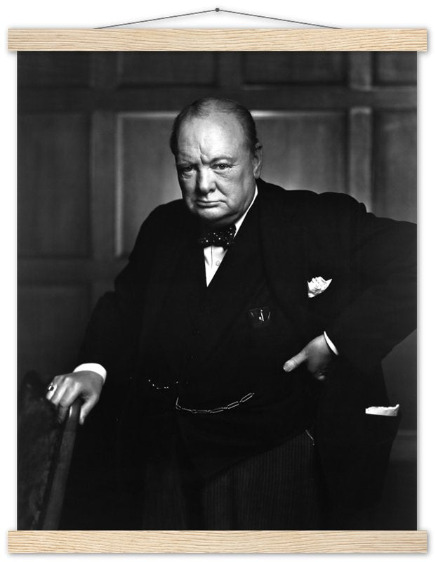 Winston Churchill Portrait Photo Poster, Famous Photo Print From 1941, Vintage Wall Art - WallArtPrints4U