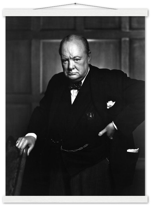 Winston Churchill Portrait Photo Poster, Famous Photo Print From 1941, Vintage Wall Art - WallArtPrints4U