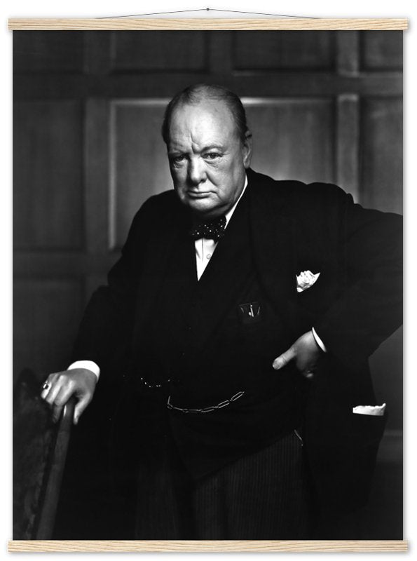 Winston Churchill Portrait Photo Poster, Famous Photo Print From 1941, Vintage Wall Art - WallArtPrints4U