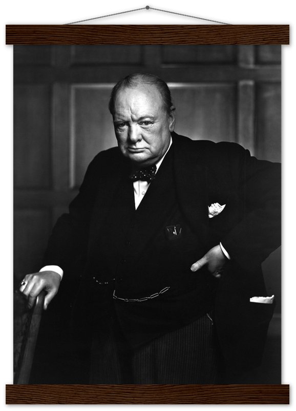 Winston Churchill Portrait Photo Poster, Famous Photo Print From 1941, Vintage Wall Art - WallArtPrints4U