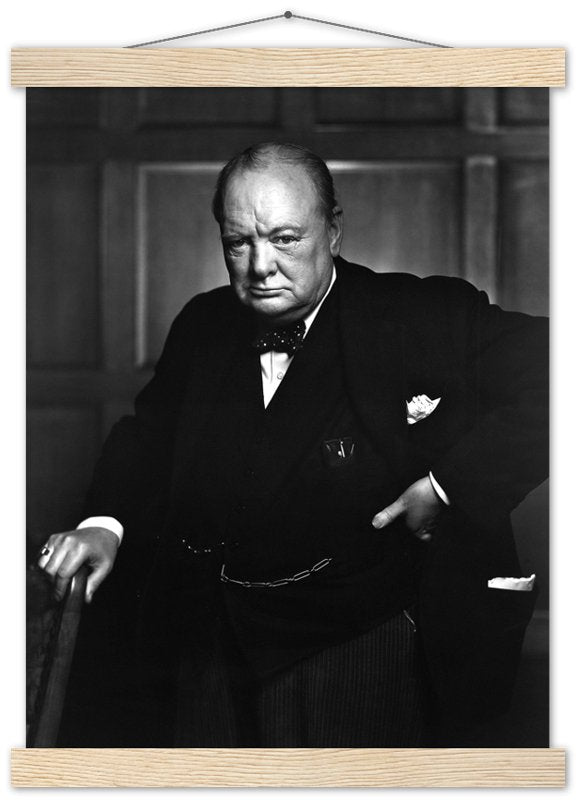 Winston Churchill Portrait Photo Poster, Famous Photo Print From 1941, Vintage Wall Art - WallArtPrints4U