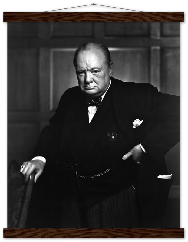 Winston Churchill Portrait Photo Poster, Famous Photo Print From 1941, Vintage Wall Art - WallArtPrints4U