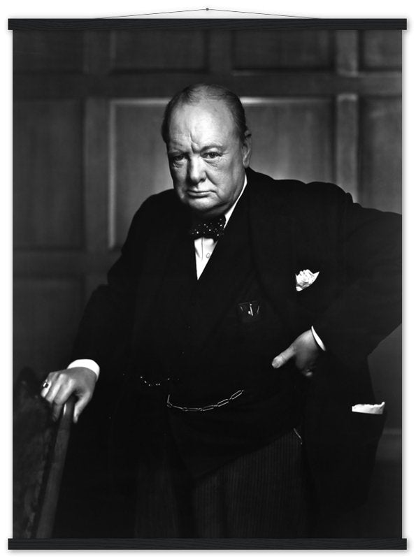 Winston Churchill Portrait Photo Poster, Famous Photo Print From 1941, Vintage Wall Art - WallArtPrints4U