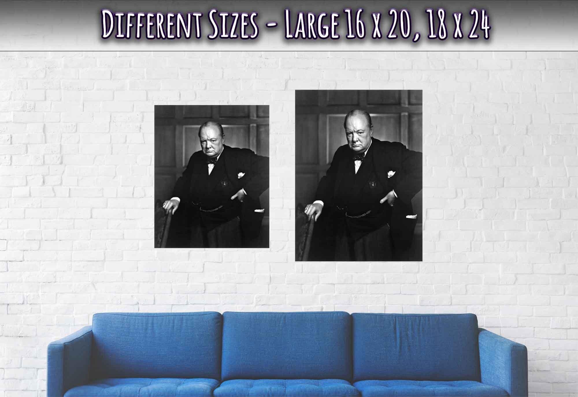 Winston Churchill Portrait Photo Poster, Famous Photo Print From 1941, Vintage Wall Art - WallArtPrints4U