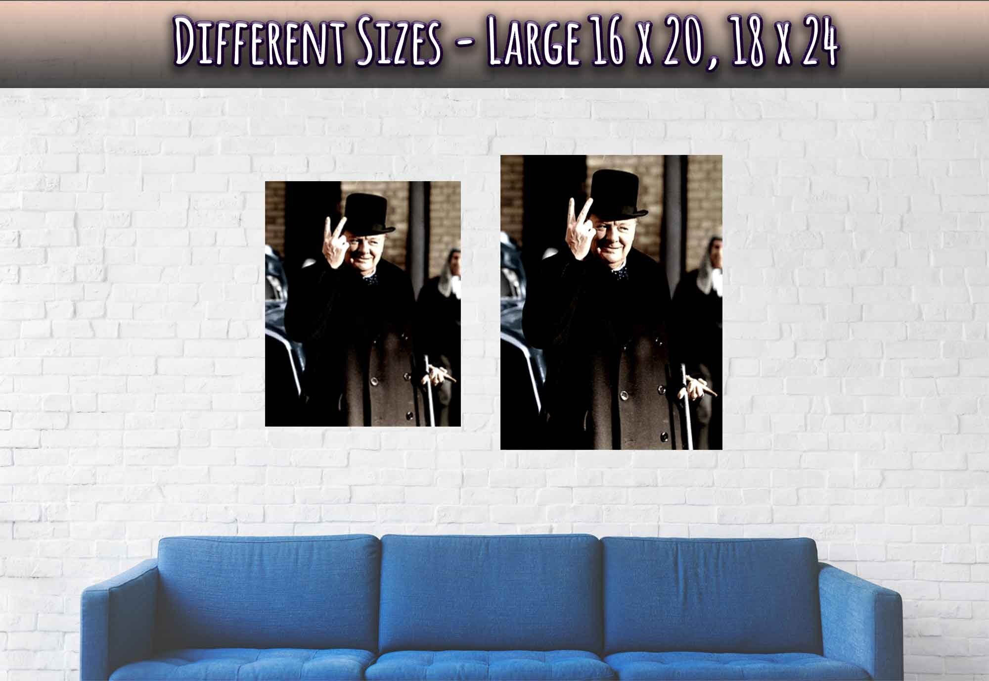 Pósteres vintage de Winston Churchill V para la Victoria V Day - Póster en lienzo para decoración de pared, decoración de habitación, decoración de dormitorio, regalos, 20 x 30 pulgadas (19.7 Pósteres vintage de Winston Churchill V para la Victoria V Day - Póster en lienzo para decoración de pared, decoración de habitación, decoración de dormitorio, regalos, 20 x 30 pulgadas (19.7