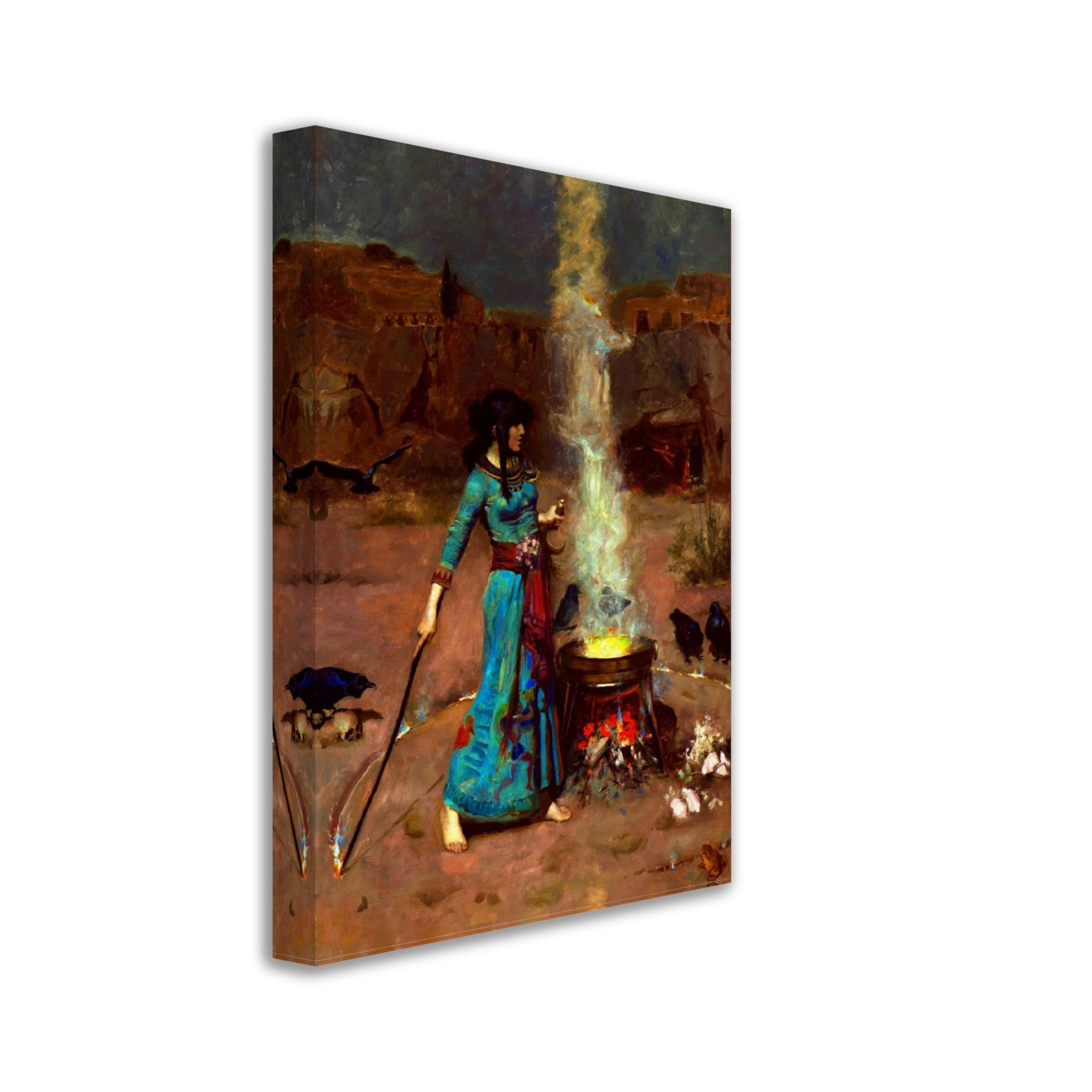 Witch Circle Canvas - Magick Circle Canvas Print - The Magic Circle John William Waterhouse 1886 - WallArtPrints4U