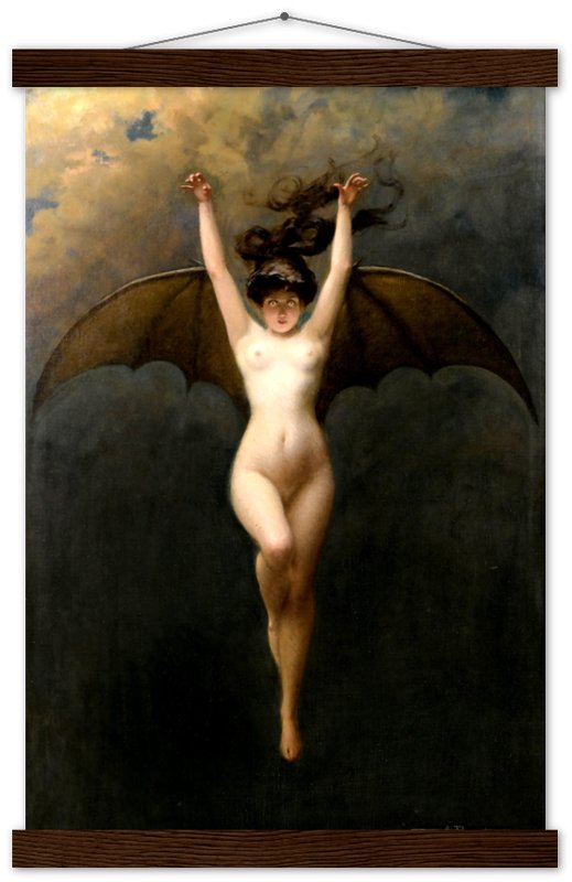 Witch Poster - The Bat Woman Albert Joseph Penot Poster - Nude Witch Bat Woman - WallArtPrints4U