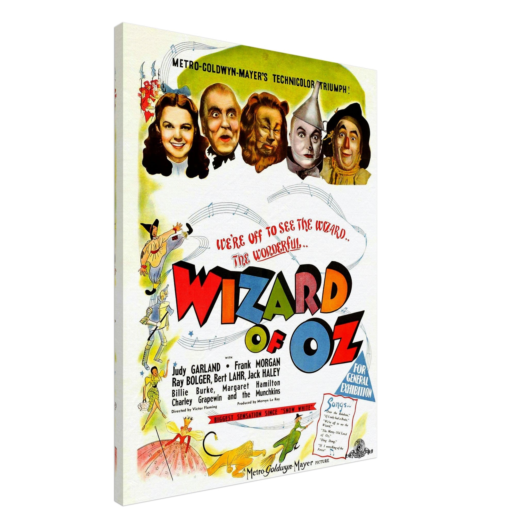 Wizard Of Oz Canvas, Vintage Movie Canvas 1939 Canvas Film Art - Judy Garland L. Frank Baum - WallArtPrints4U